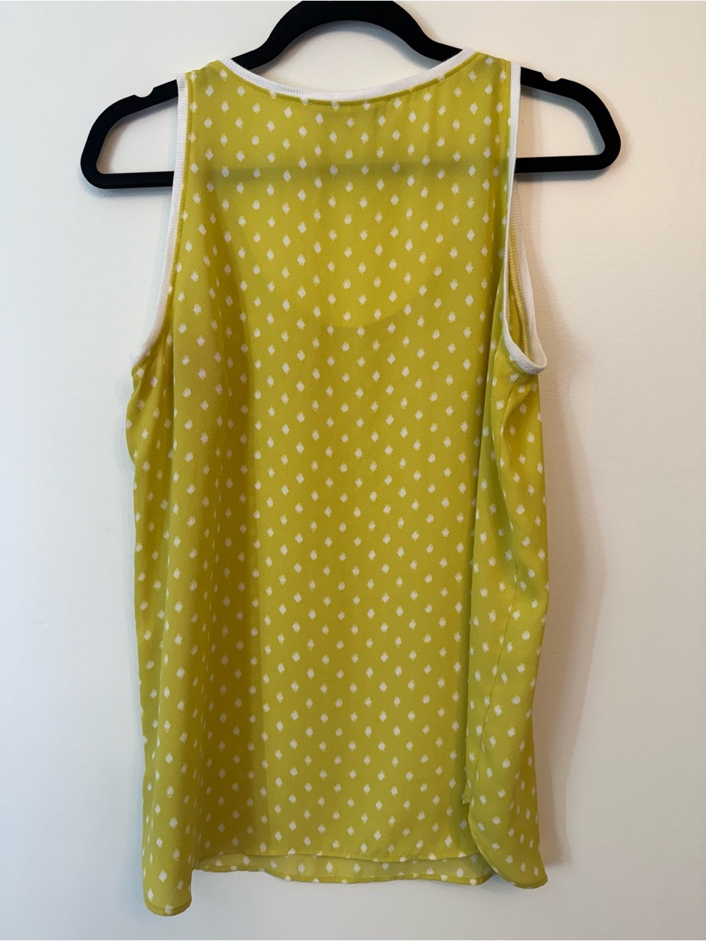 LOFT Chartreuse Printed Summer Tank Top Sleeveless Pocket Blouse - Picture 3 of 5
